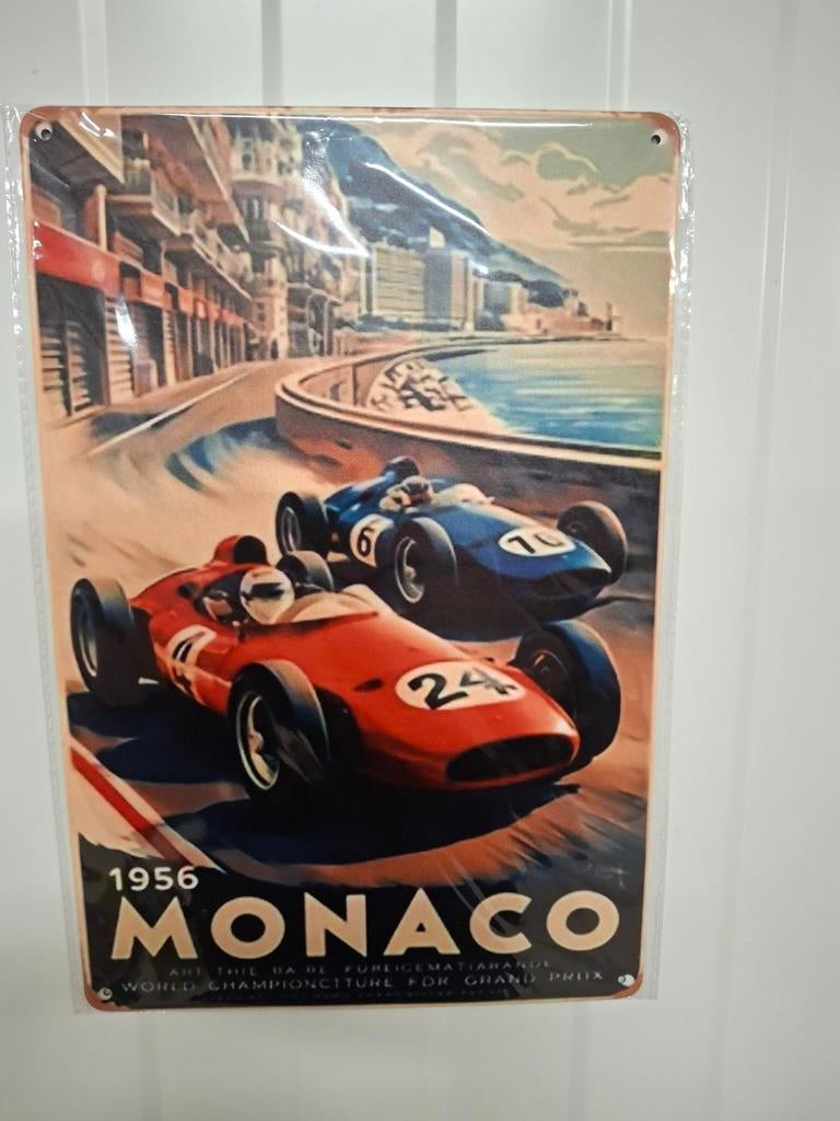 Monaco en 24 uur le mans borden metaal, Verzamelen, Merken en Reclamevoorwerpen, Ophalen of Verzenden, Nieuw, Reclamebord
