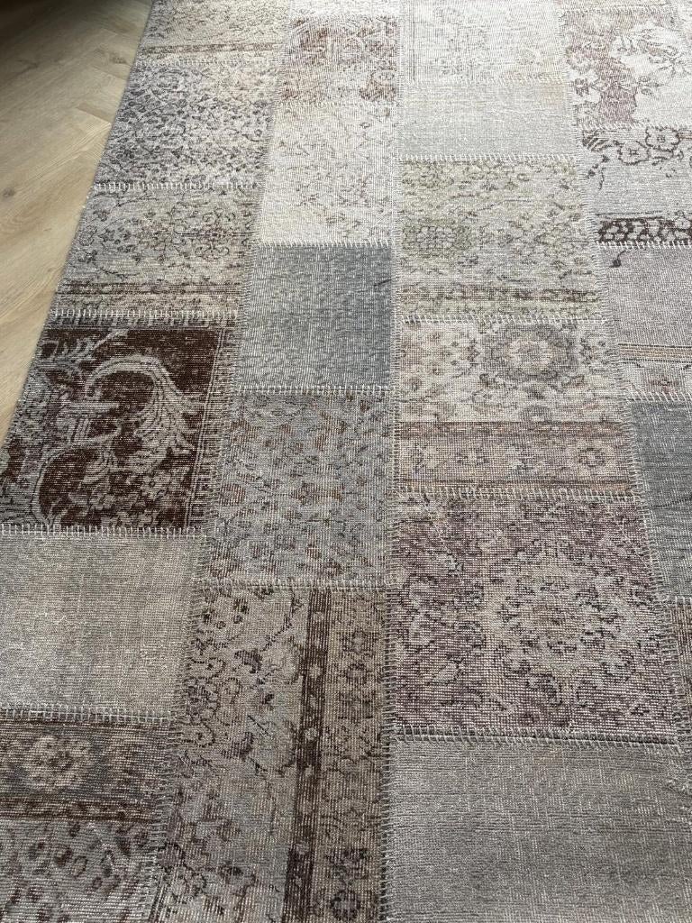 Uniek IKEA SILKEBORG handgeknoopt vloerkleed 170 x 240 cm, Ophalen, 150 tot 200 cm, 200 cm of meer, Grijs