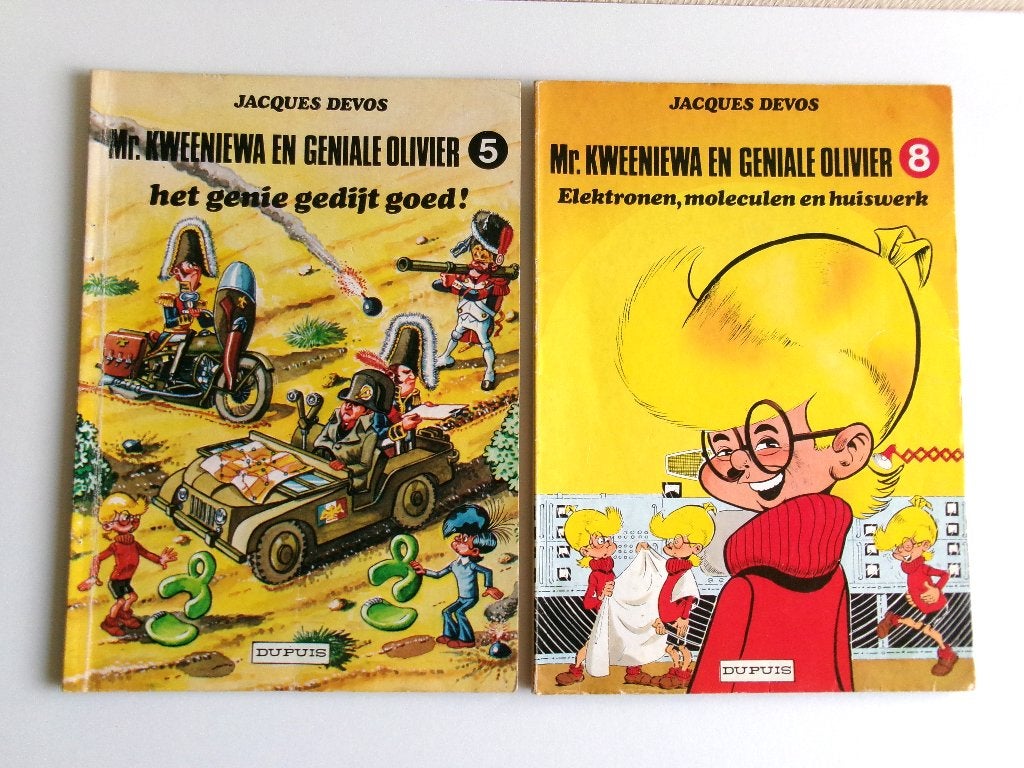2 Stripboeken van Mr. Kweeniewa En Geniale Olivier NR. 5 & 8, Meerdere stripboeken, Ophalen of Verzenden, Gelezen, Jacques Devos