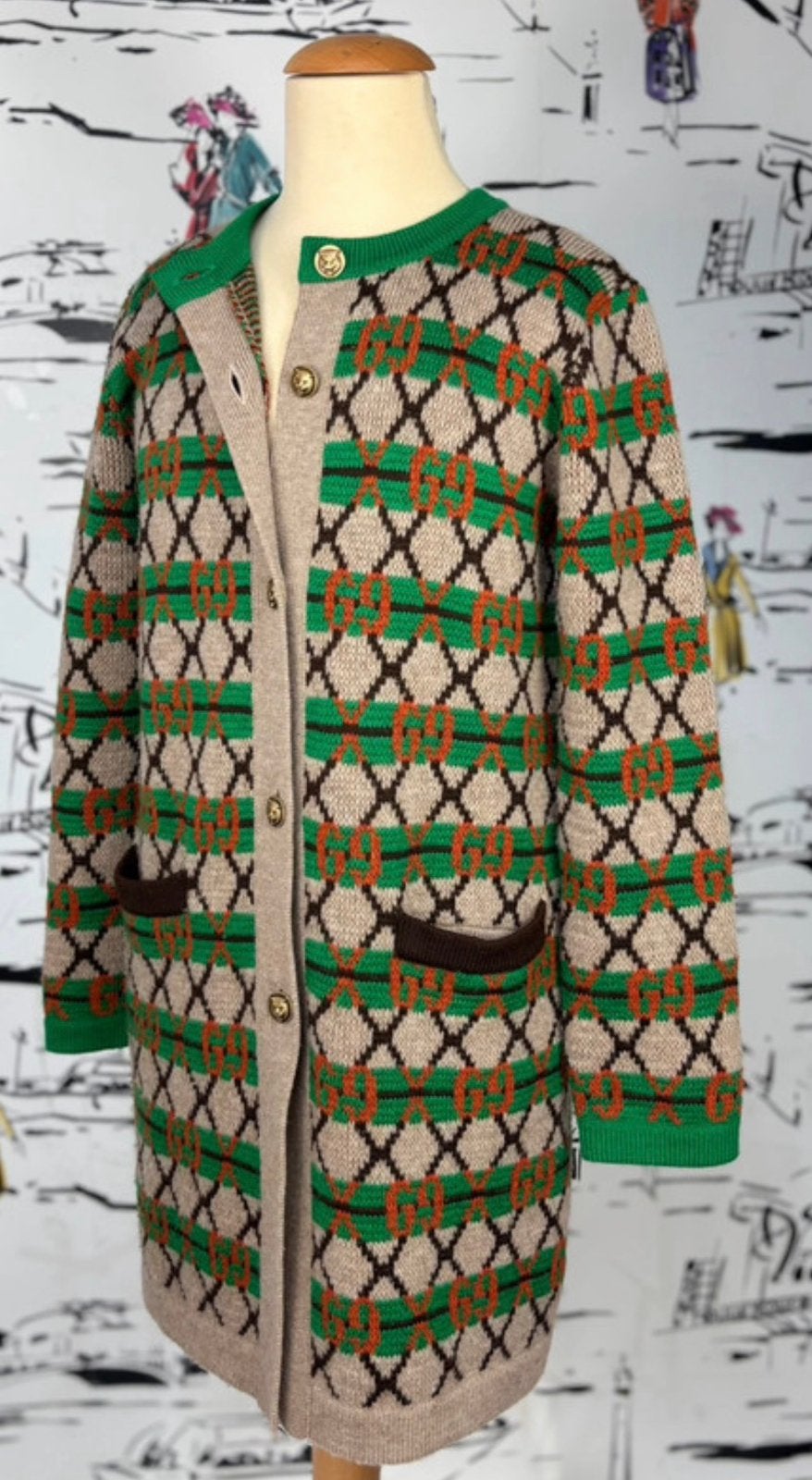 Gucci GG meisjes wol vest overjas herfst + jurk maat 128-140, Meisje, Gucci EU, Zo goed als nieuw, Setje