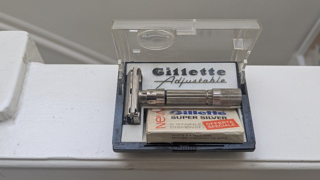 Gillette Fatboy Red Dot Adjustable scheermes originele doos, Ophalen of Verzenden, Gebruikt, Gehele gezicht, Verzorging