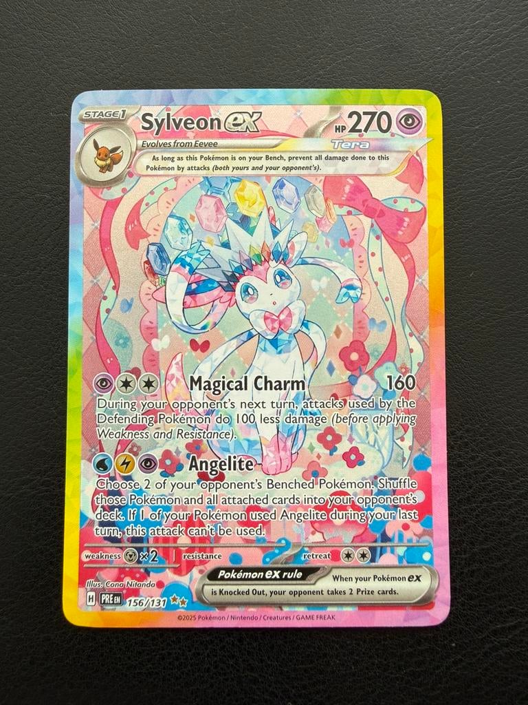 Sylveon ex (PRE 156) Prismatic Evolutions, Ophalen of Verzenden, Nieuw, Losse kaart, Foil