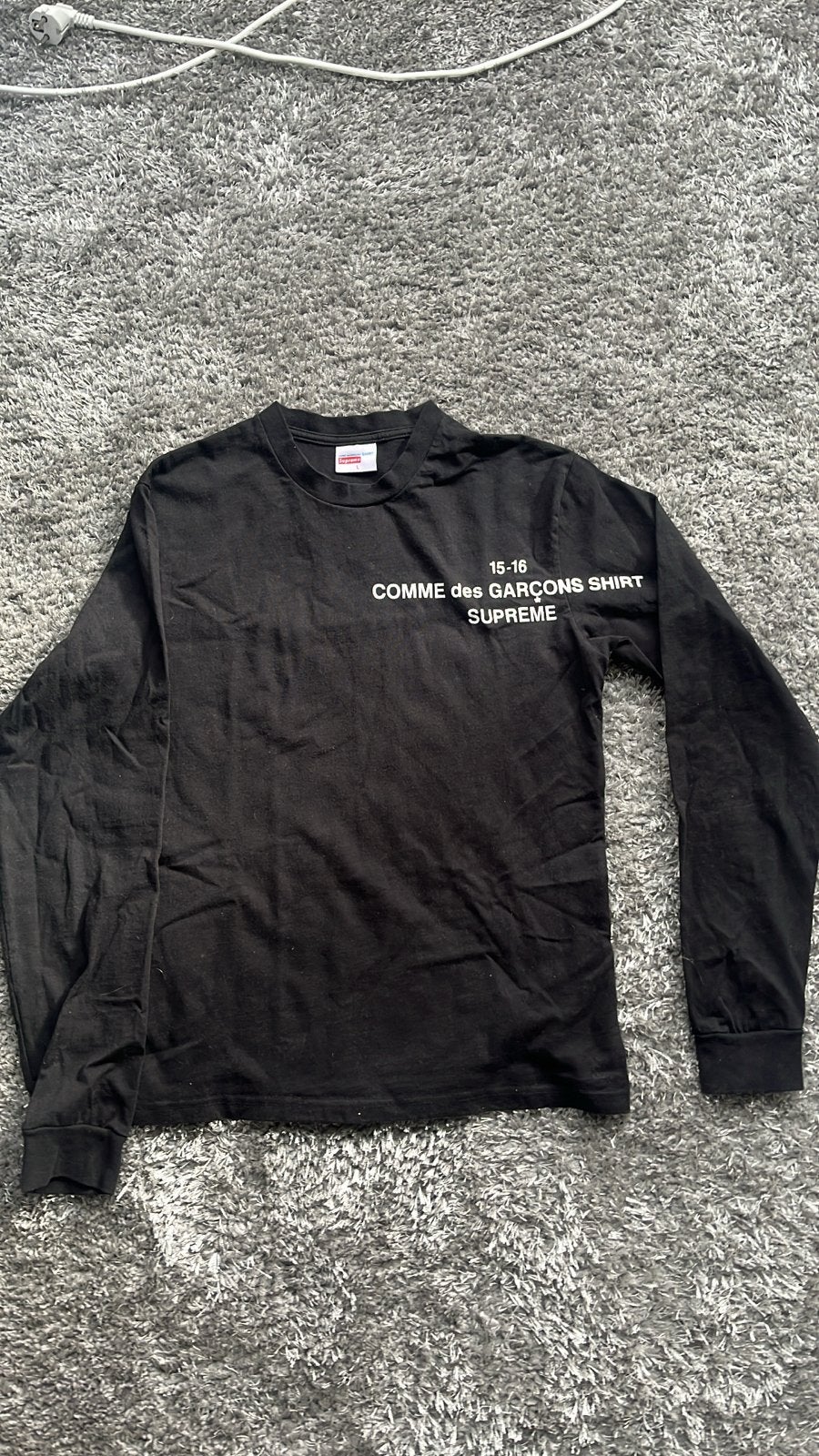 Supreme Comme des Garçons Shirt Longsleeve Zwart, Ophalen of Verzenden, Zo goed als nieuw, Maat 52/54 (L), Zwart