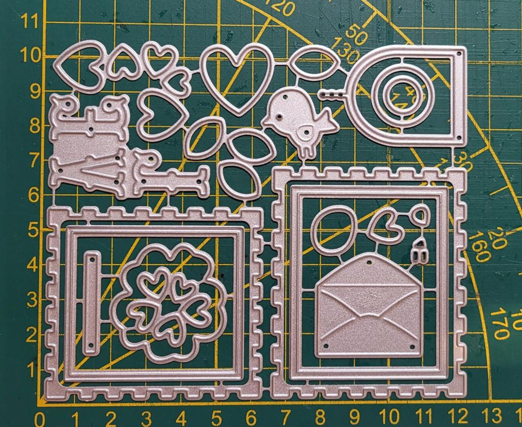 Snijmal  postzegel frame/ letters/ hartjes, Ophalen of Verzenden, Overige thema's, Pons of Mal