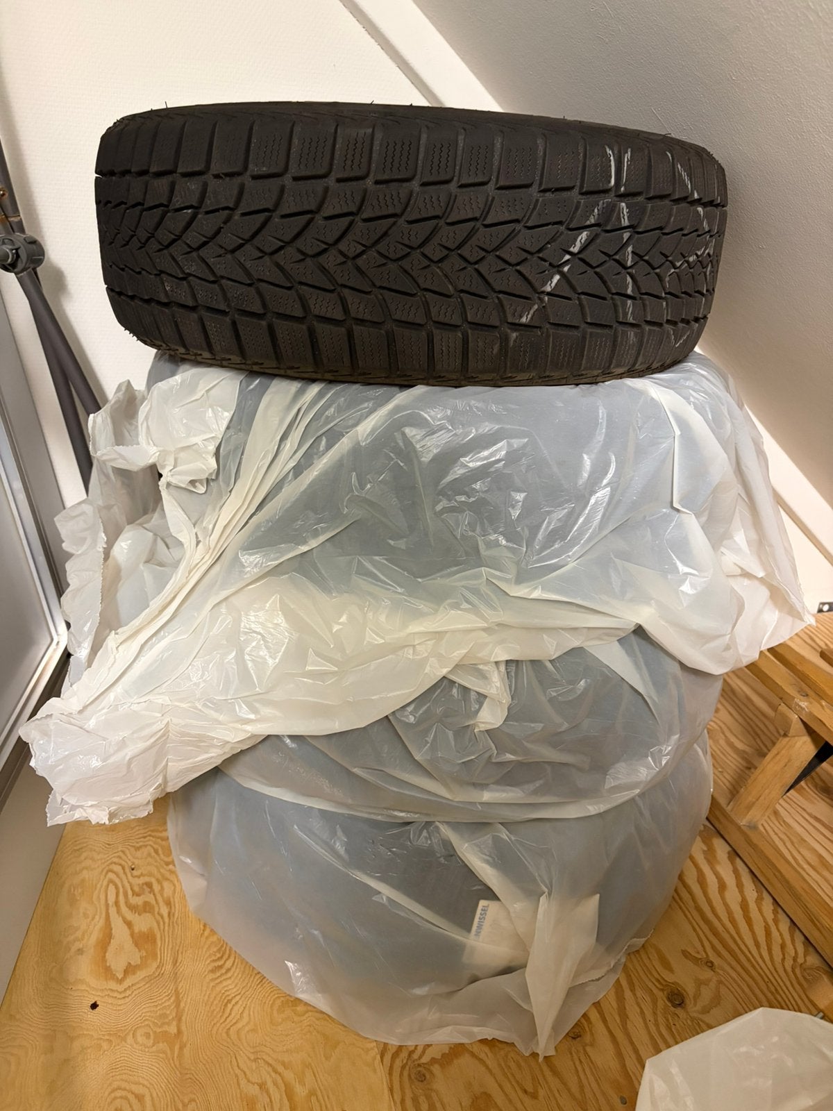 Winterbanden set 195/55 R16, Auto-onderdelen, Ophalen, Gebruikt, 16 inch, Winterbanden