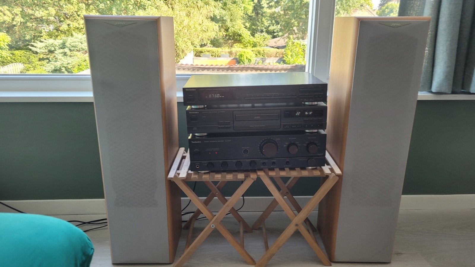 Technics stereo set met speakers, Tuner of Radio, Losse componenten, Zo goed als nieuw, Ophalen