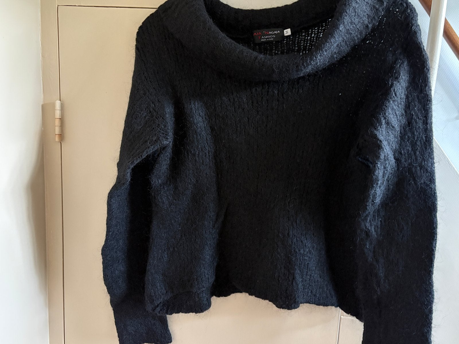 Prachtige Aja Nagaja Fashion Zwarte Mohair Trui Maat M, Ophalen of Verzenden, Zo goed als nieuw, Maat 38/40 (M), Zwart