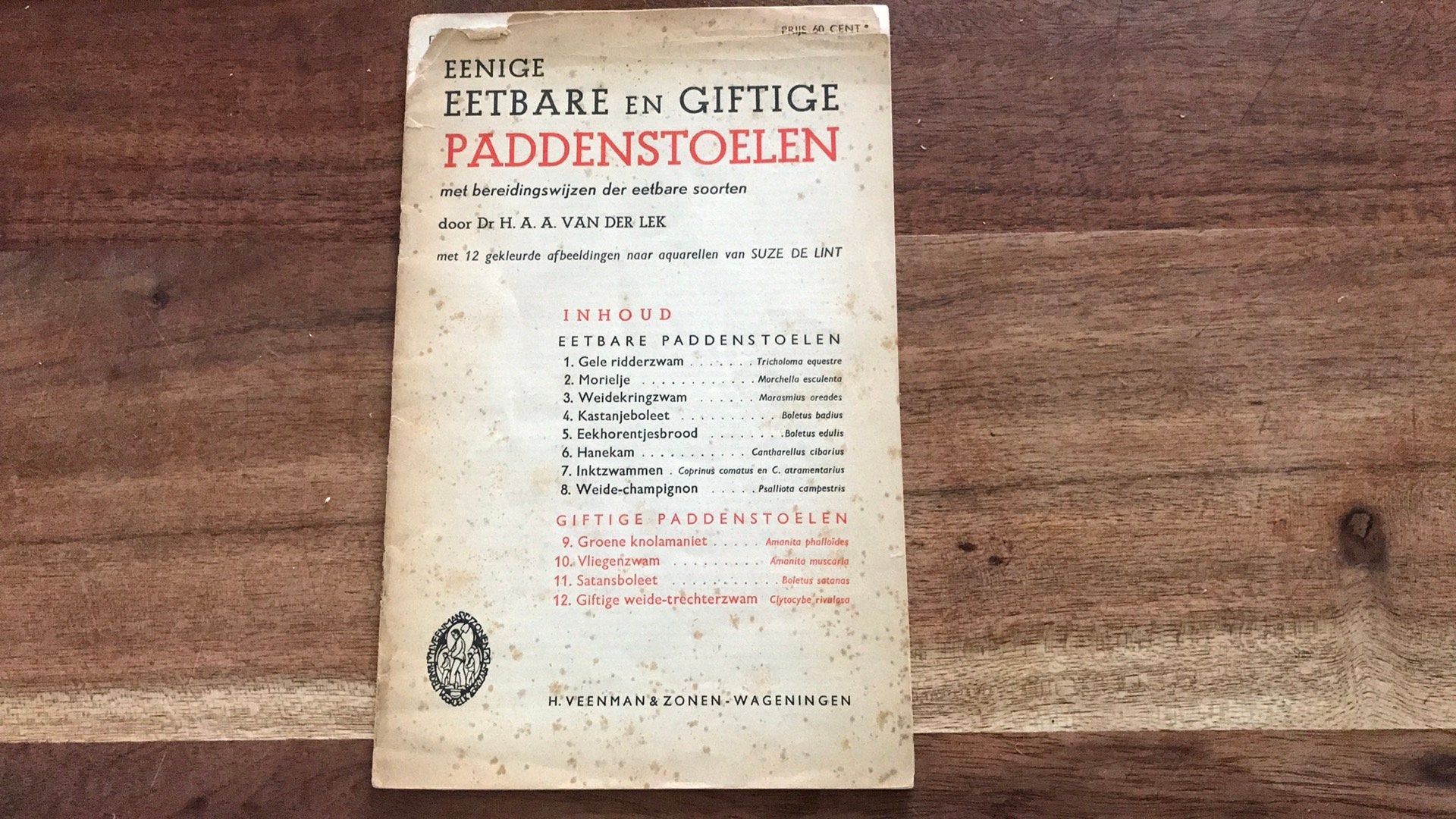 Eenige eetbare en giftige paddenstoelen., Ophalen of Verzenden, Gelezen, Overige onderwerpen