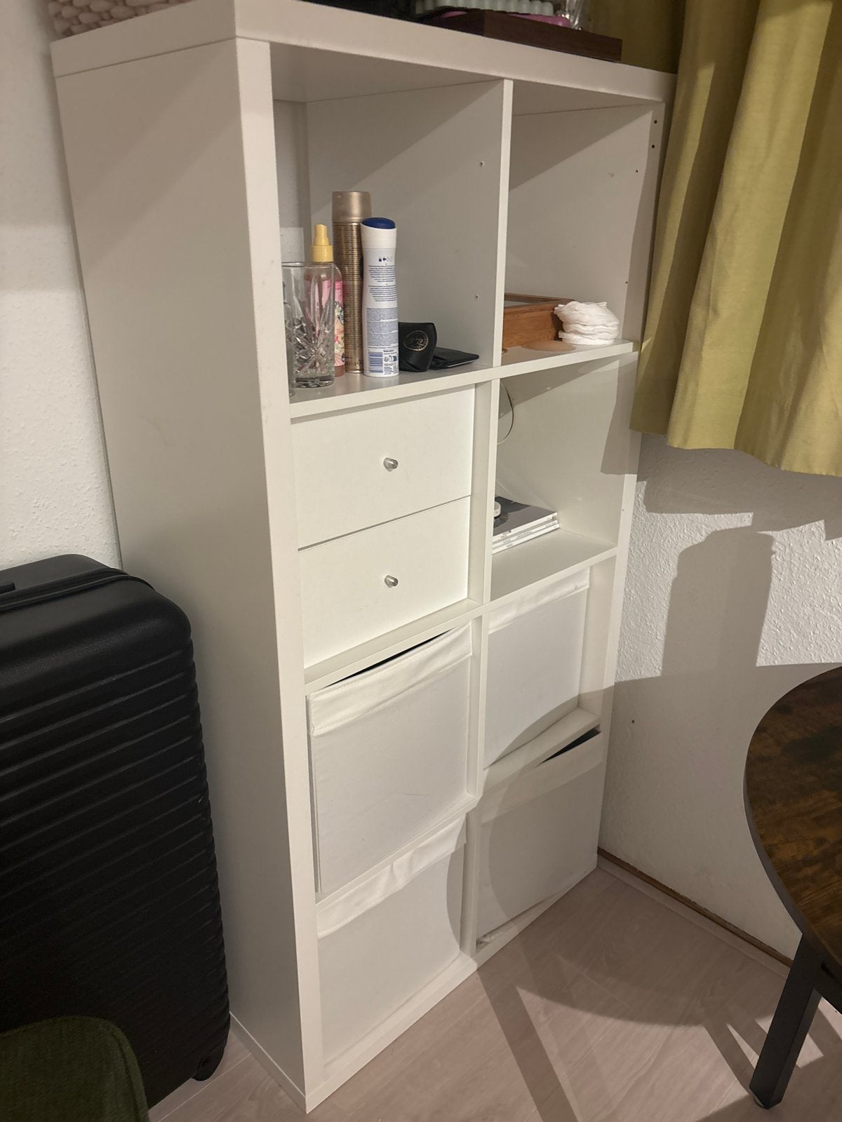 IKEA Kallax kast wit 8 vakken met lades en bakken, Ophalen, Overige materialen, Gebruikt, 50 tot 100 cm
