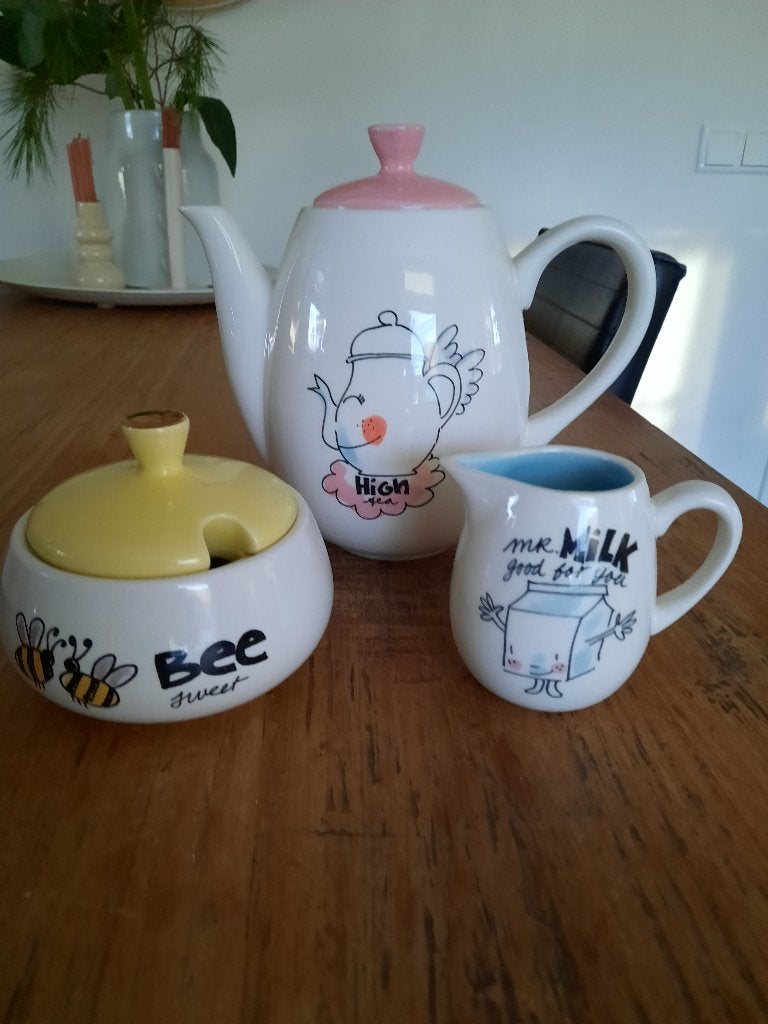 Blond Amsterdam theepot suikerpot melkkannetje NIEUW!, Landelijk/Boerenbont, Nieuw, Ophalen of Verzenden, Theepot