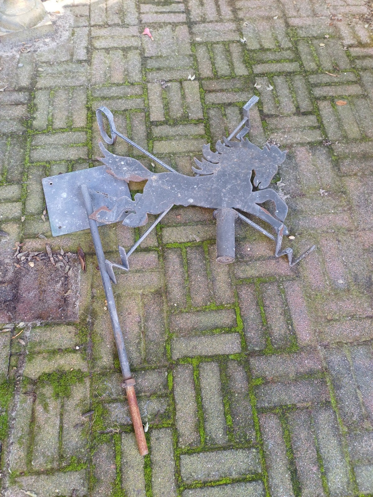 Windvaan met Fries paard - IJzeren decoratie, Ophalen of Verzenden, Gebruikt