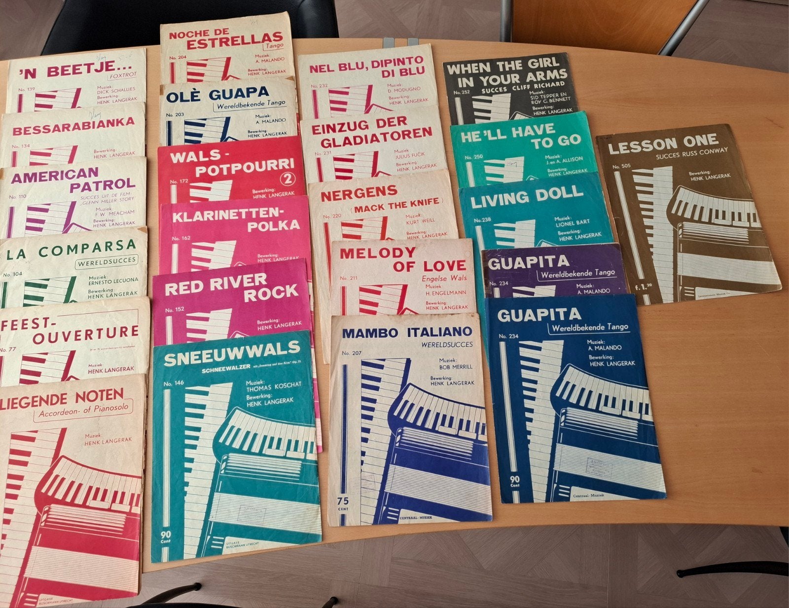 23 Partituren voor Accordeon of Piano - Henk Langerak, Muziek en Instrumenten, Gebruikt, Accordeon, Ophalen of Verzenden, Thema