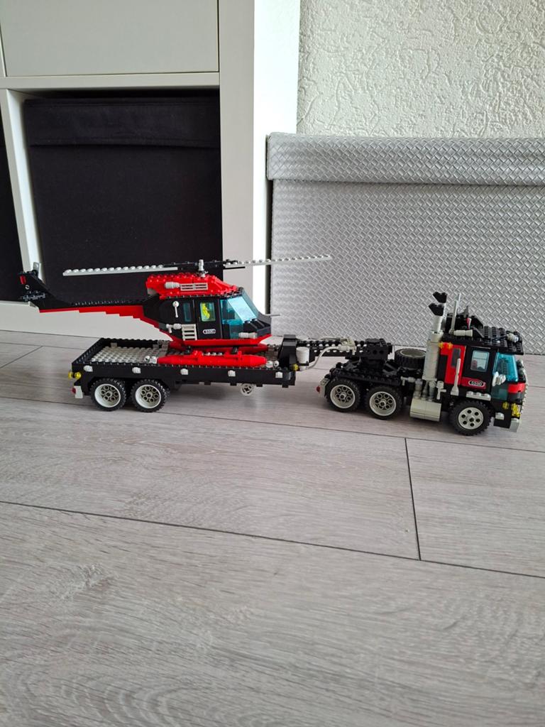 Lego Technic Vrachtwagen met Helikopter 5590, Gebruikt, Lego, Ophalen of Verzenden, Technic
