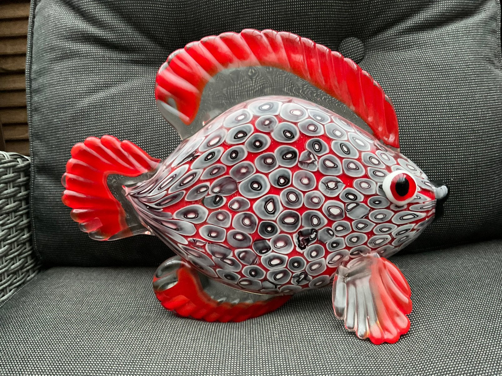Nieuwe Murano glazen via rood gijs wit GEEN SCHADE, Ophalen