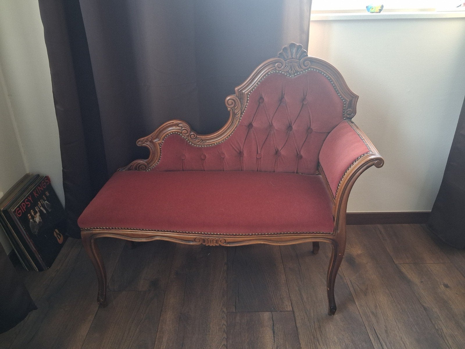 Elegante Rococo Canapé - Rode Fluweel, Antiek en Kunst, Ophalen