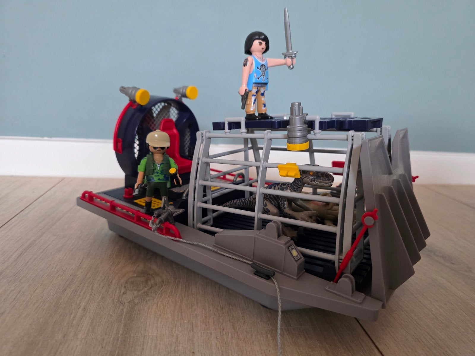 Playmobil luchtkussenboot met dino, Ophalen of Verzenden, Jongen of Meisje