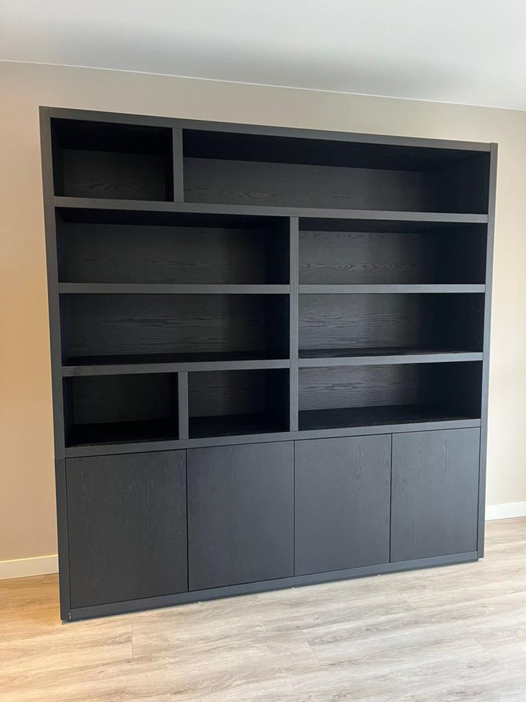Goossens eiken Buffetkast Barcelona met verlichting - zgan, Ophalen, Met deur(en), 200 cm of meer, Eikenhout