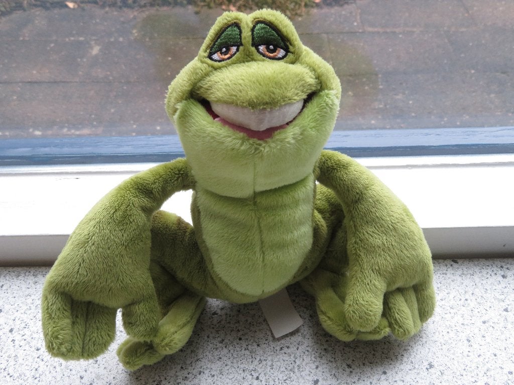Kikker merk Nicotoy meet ca 20 cm van kruin tot teen, Kinderen en Baby's, Kikker, Groen, Korrelvulling, Ophalen of Verzenden