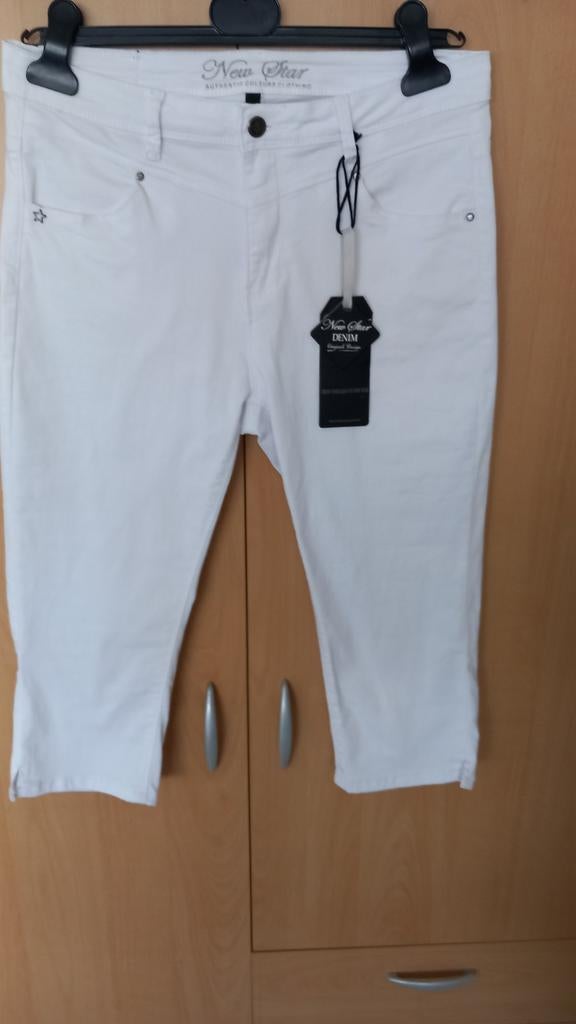 NEW STAR* WITTE STRETCH CAPRI BROEK/JEANS NIEUW!!, Kleding | Dames, Maat 38/40 (M), Wit, Nieuw, Ophalen of Verzenden
