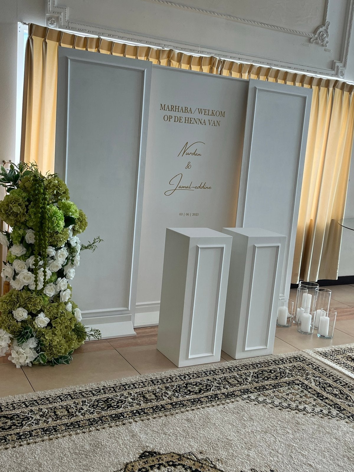 Decoratieve Backdrop voor Feesten en Evenementen, Hobby en Vrije tijd, Ophalen of Verzenden, Zo goed als nieuw, Versiering, Geboorte of Huwelijk