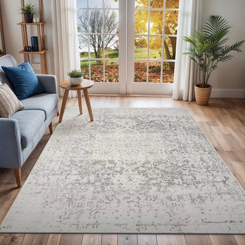 Vintage vloerkleed wit/grijs. Nieuw!!, Ophalen, Wit, 150 tot 200 cm, Oosters, vintage