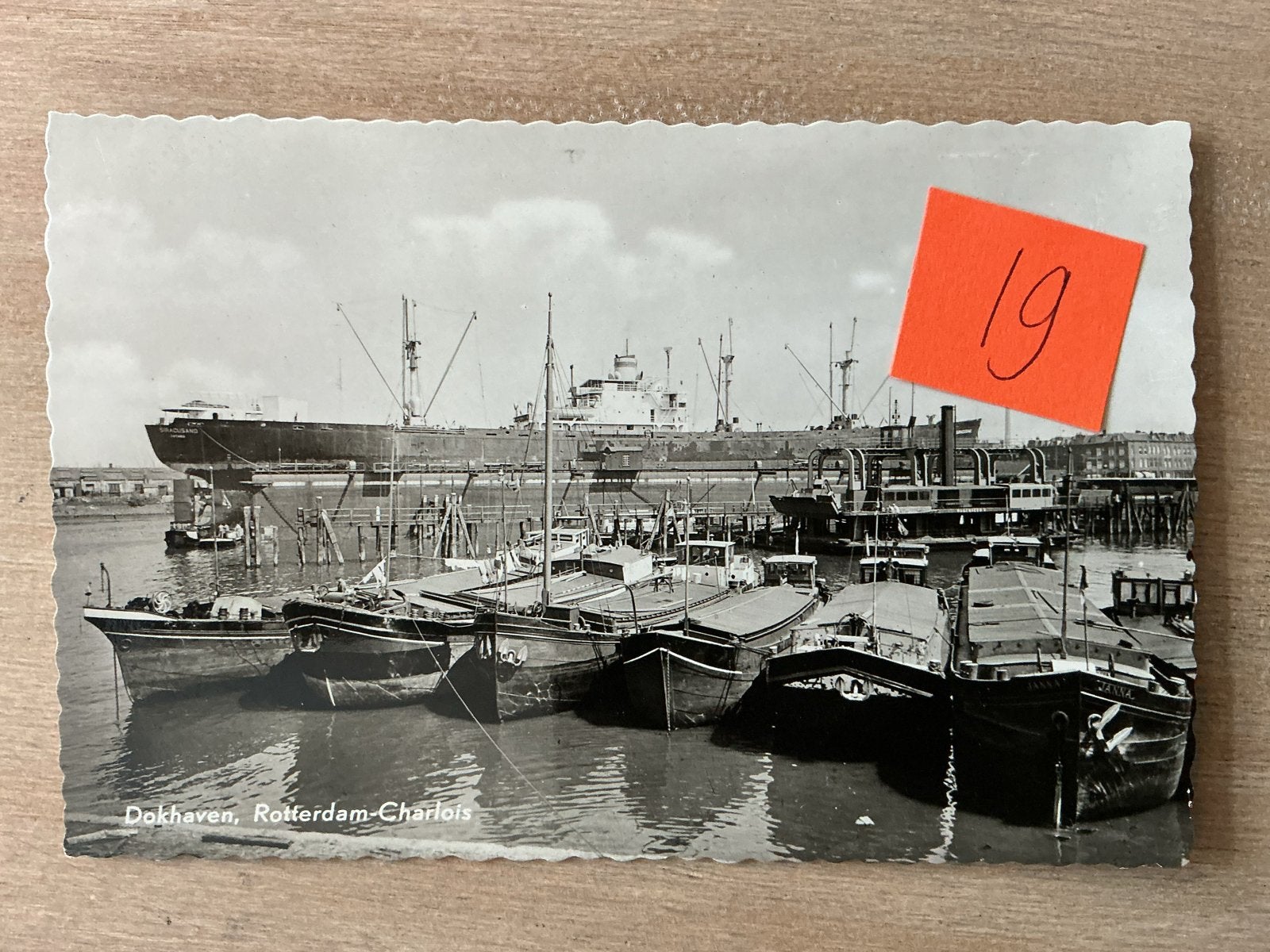 Oude Ansichtkaart Dokhaven, Rotterdam-Charlois, Verzamelen, Ansichtkaarten | Nederland, Gelopen, Zuid-Holland, 1940 tot 1960, Ophalen of Verzenden