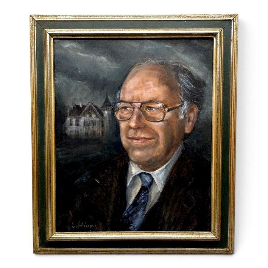 Addie Kubbinga-Kwakkelstein, portret van man, Gebruikt, Ophalen of Verzenden, Voor 1940, Prent