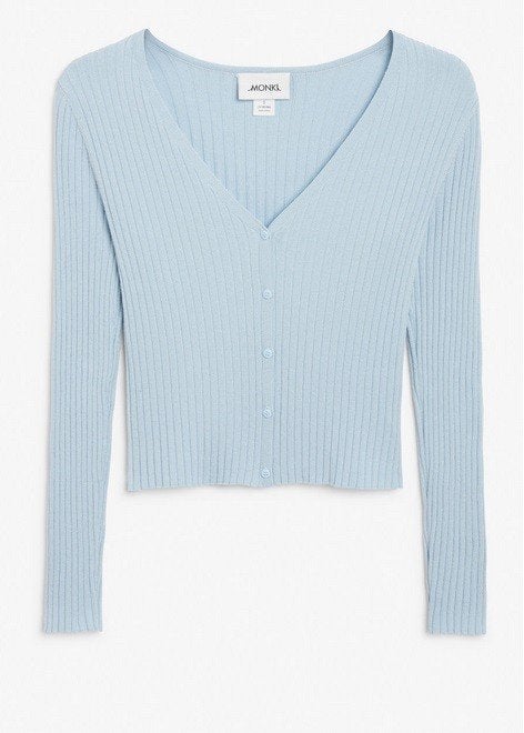 Baby blue cropped cardigan (Monki), Kleding | Dames, Blauw, Ophalen of Verzenden, Zo goed als nieuw, Monki