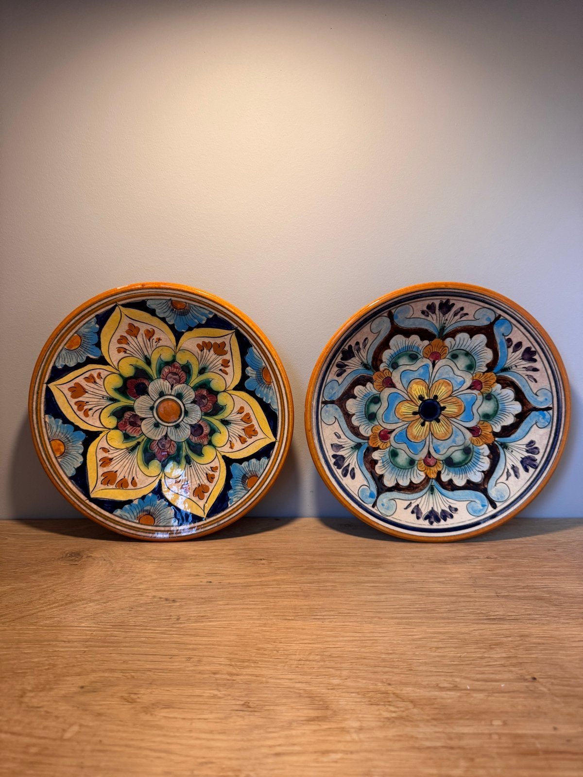 Set van 2 Vintage Handbeschilderde Keramieken Schalen, Ophalen of Verzenden
