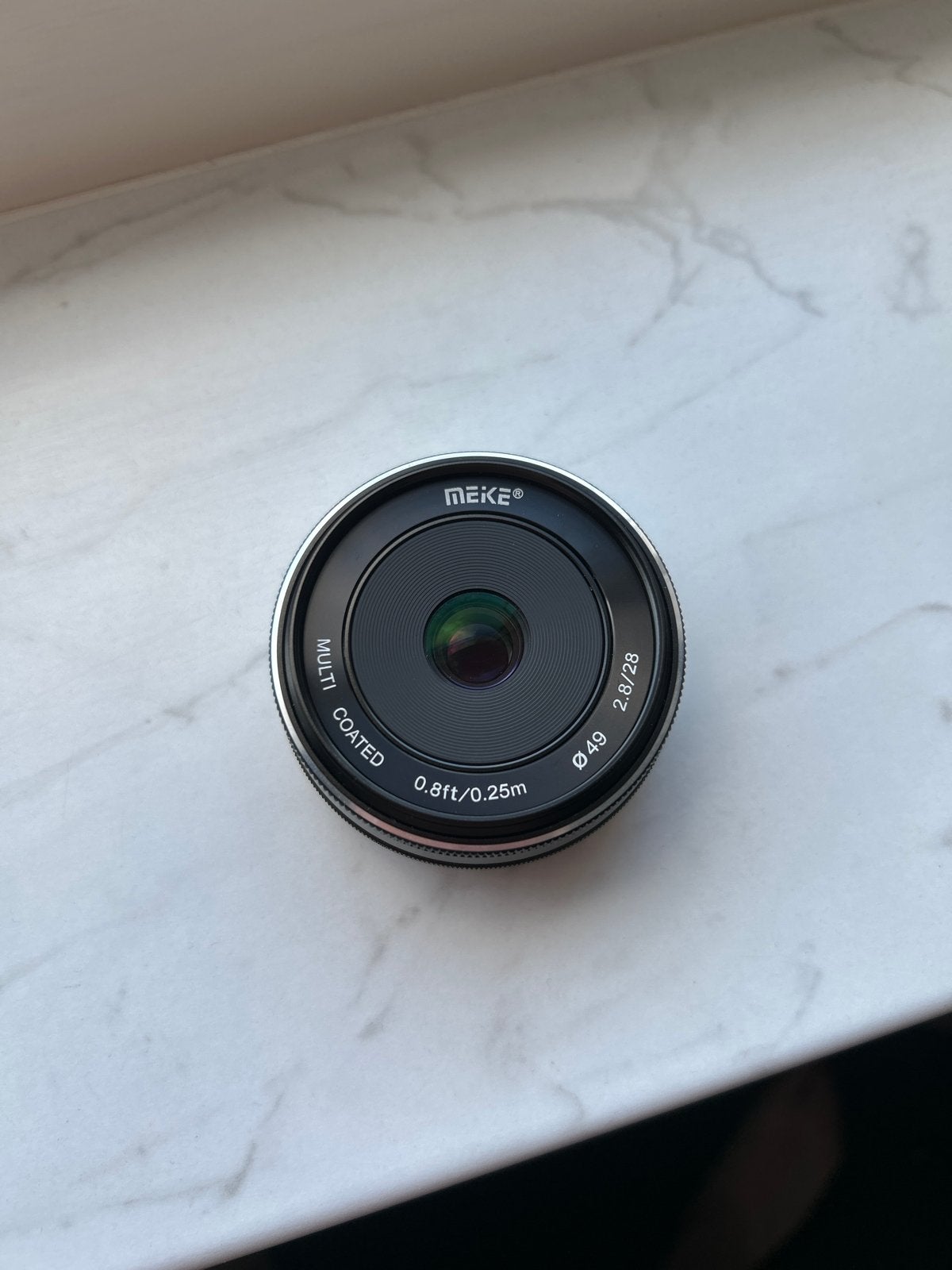 Meike 28mm f/2.8 Multi Coated lens sony A mount, Ophalen of Verzenden, Zo goed als nieuw, Standaardlens