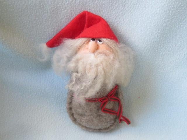 Vintage handgemaakte kerstman uit Zweden van vilt en wol, Ophalen of Verzenden, Zo goed als nieuw