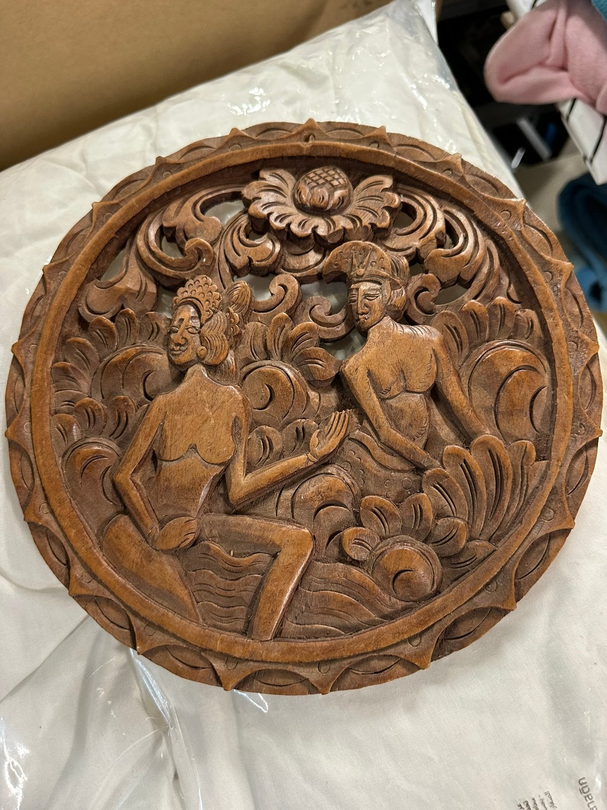 Houten wanddecoratie indonesie, Ophalen of Verzenden