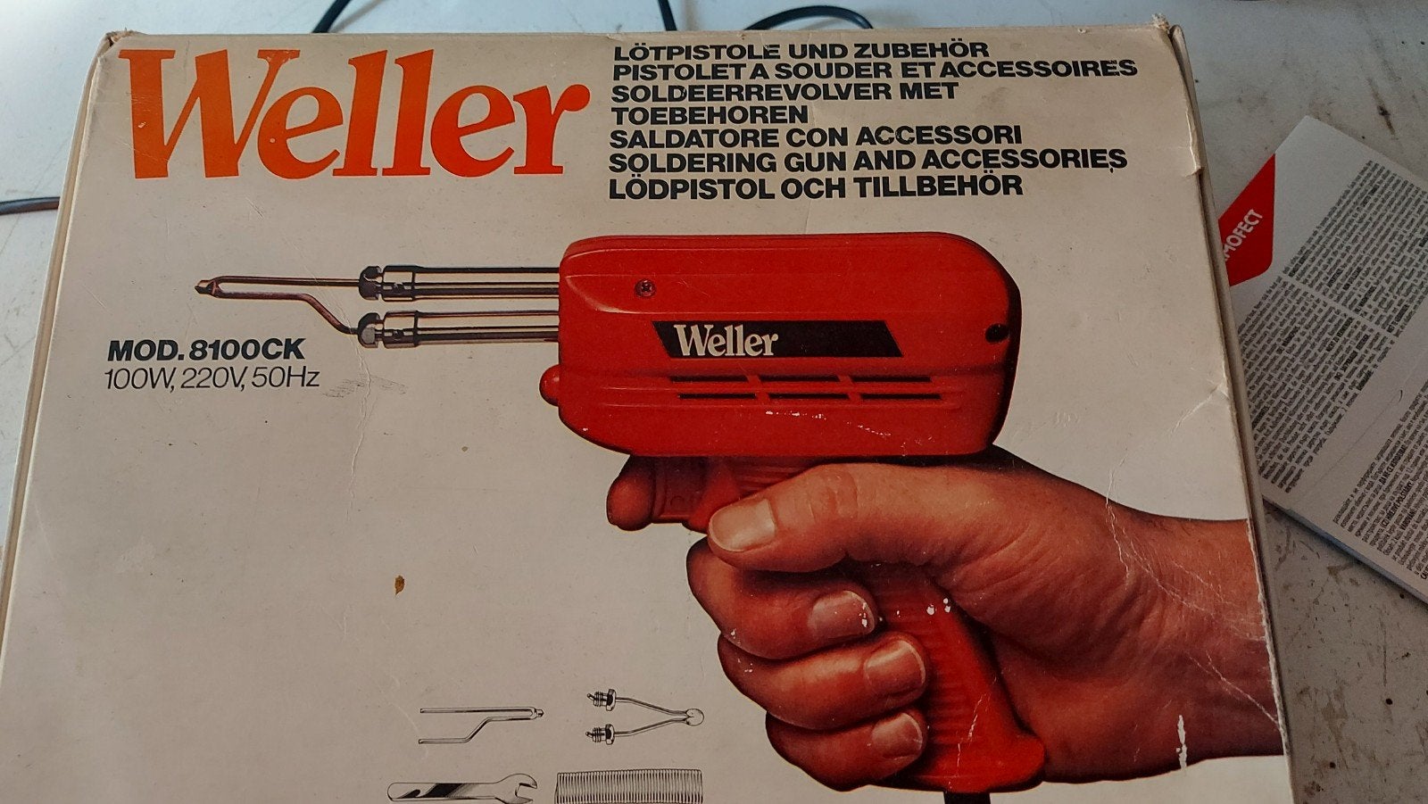 Weller Soldeerpistool MOD. 8100CK - 100W, 220V, 50Hz, Ophalen, Gebruikt, Minder dan 150 ampère, Overige typen