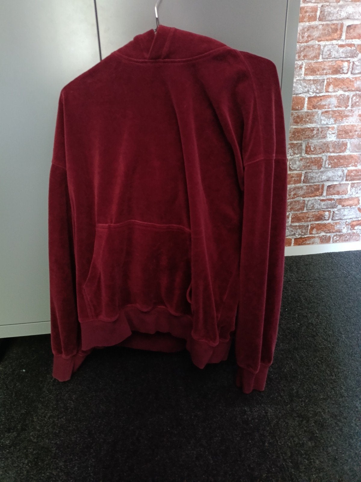 H&M Oversized Rode Trui met Capuchon en Zakje Maat S, H&M, Ophalen of Verzenden, Zo goed als nieuw, Maat 36 (S)