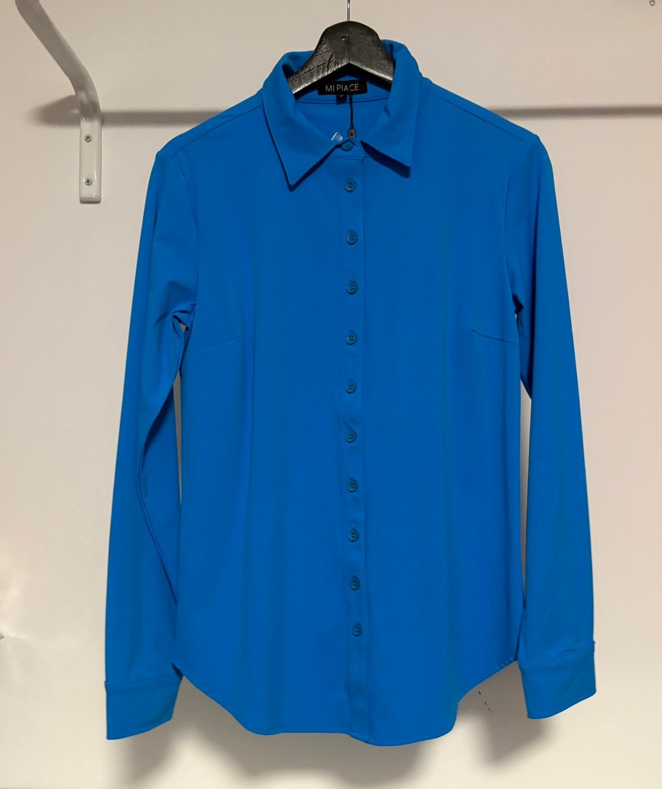Mi Piace travelstof blouse maat M, Verzenden, Nieuw, Maat 38/40 (M), Blauw