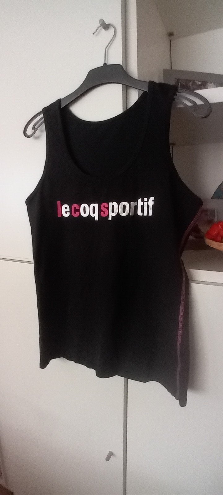 Le Coq Sportif Zwart Mouwloos Shirt - Maat M, Maat 38/40 (M), Zwart, Ophalen of Verzenden, Zo goed als nieuw