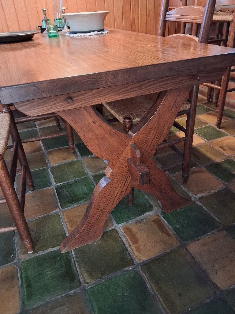Donker Eiken Klooster Tafel, Ophalen