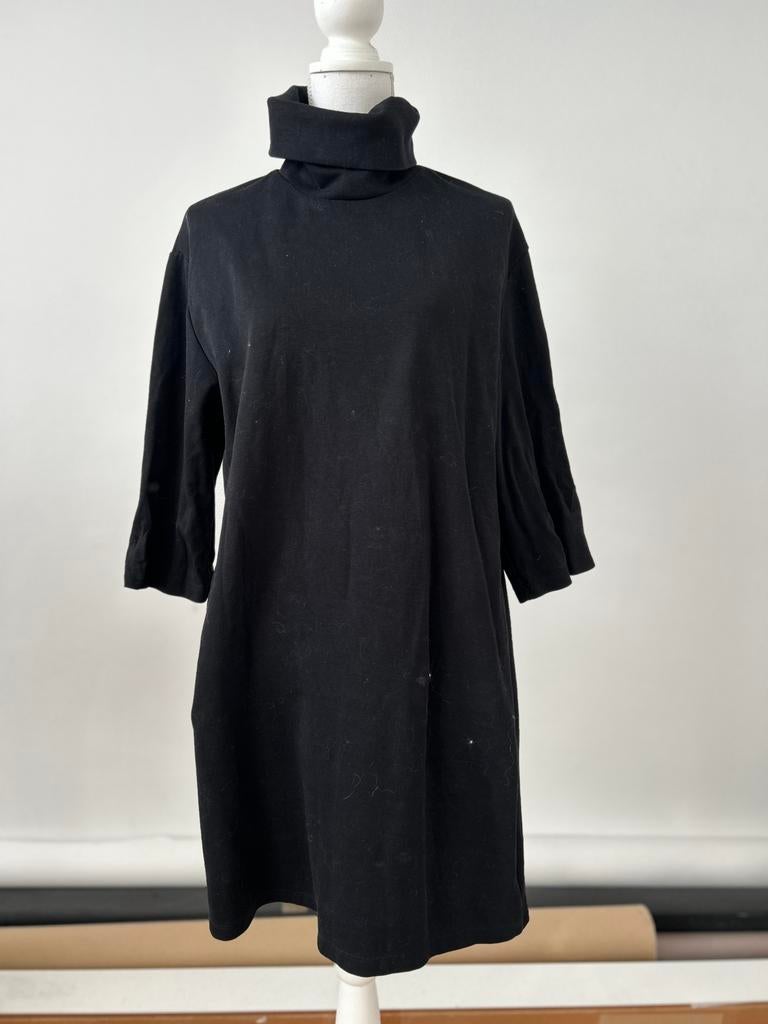 Zwarte jurk met col - Maat L, Kleding | Dames, Jurken, Maat 38/40 (M), Zwart, Ophalen of Verzenden, Zo goed als nieuw