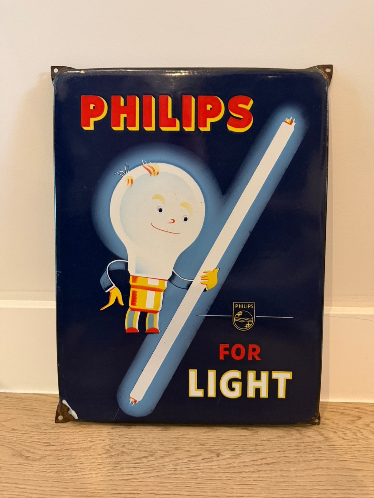 Emaille reclame bord Philips, Verzamelen, Merken en Reclamevoorwerpen, Ophalen of Verzenden, Zo goed als nieuw, Reclamebord