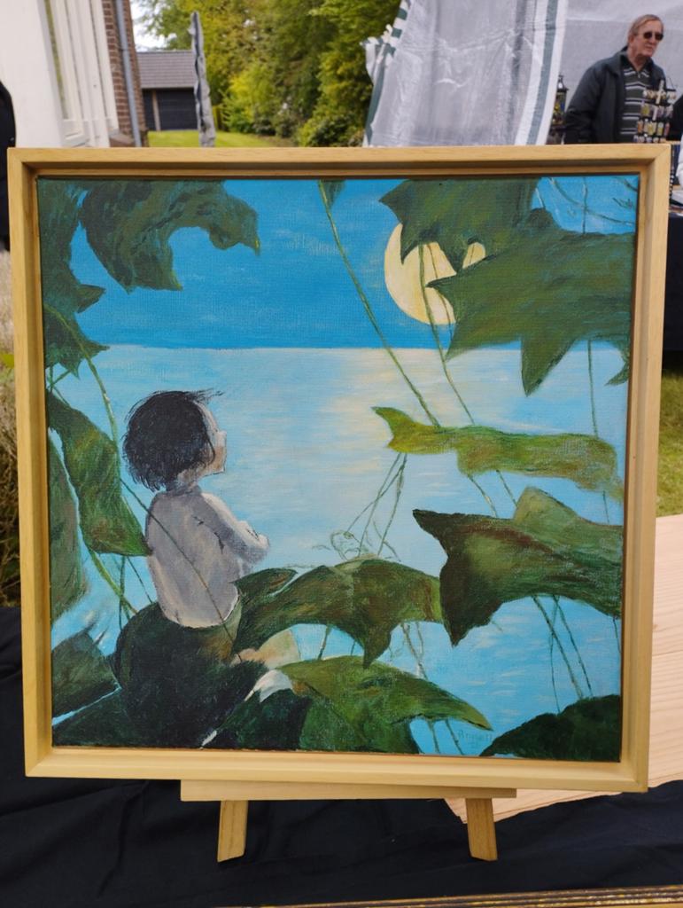 Mooi schilderij incl baklijst. Afm ca 40x40 cm, Ophalen of Verzenden