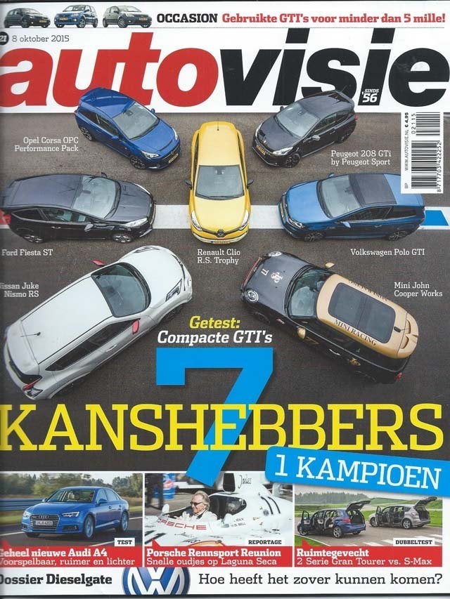 Autovisie 21 2015 : Renault Clio RS - VW Polo GTI - Peugeot, Ophalen of Verzenden, Gelezen, Algemeen