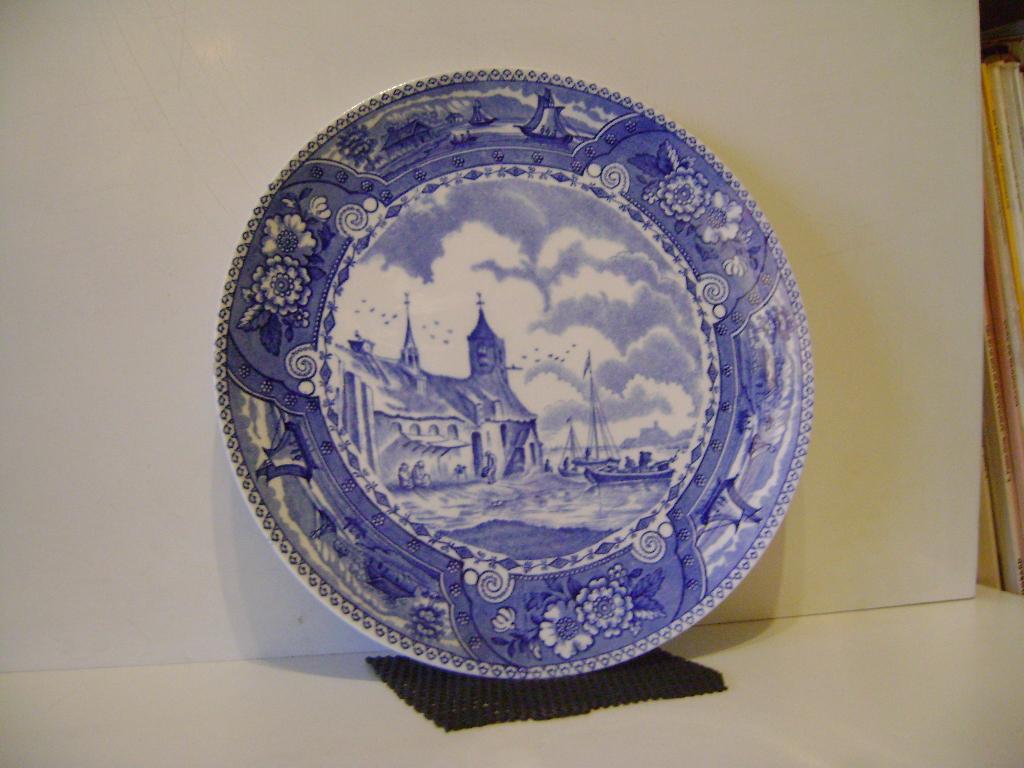 Wandbord Boch Navire blauw Frères La Louvire 22cm diameter, Ophalen of Verzenden