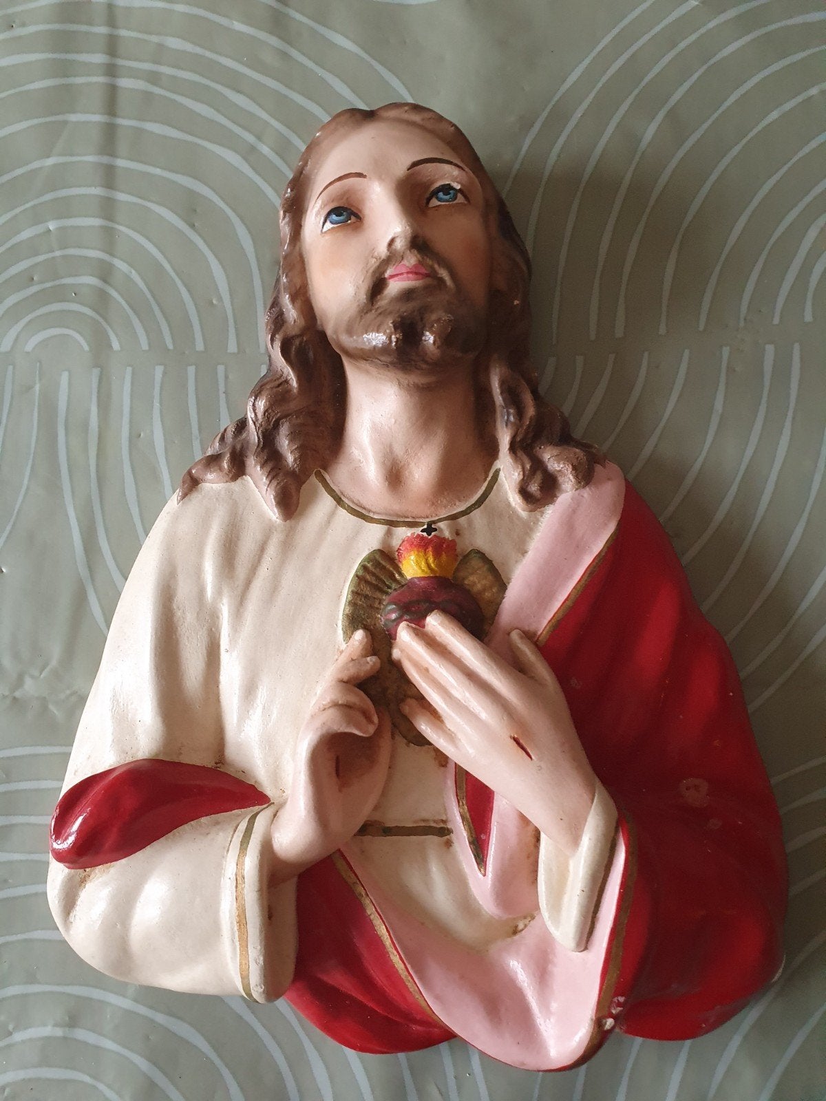 Vintage Heilig Hart Jezus Beeld - Religieuze Decoratie, Antiek en Kunst, Verzenden