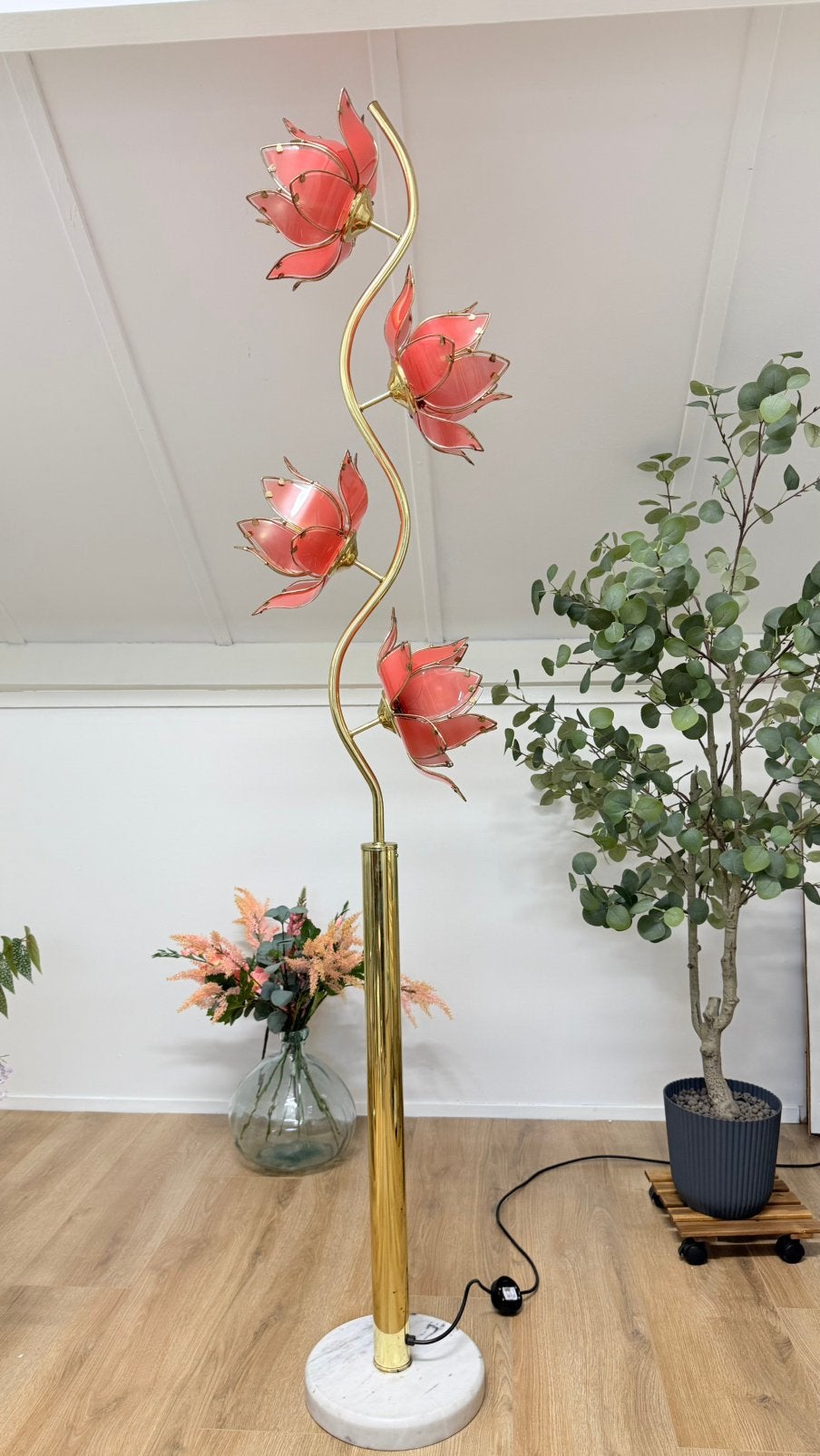 Lotuslamp Lotus Lamp XL vintage, Ophalen, Gebruikt, Metaal, 200 cm of meer