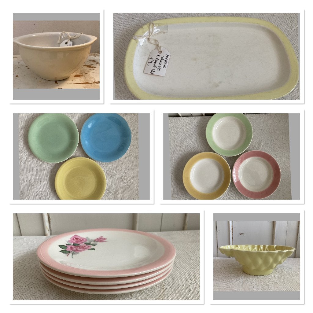 Brocante borden - schaaltjes - puddingvorm / pastel, Ophalen