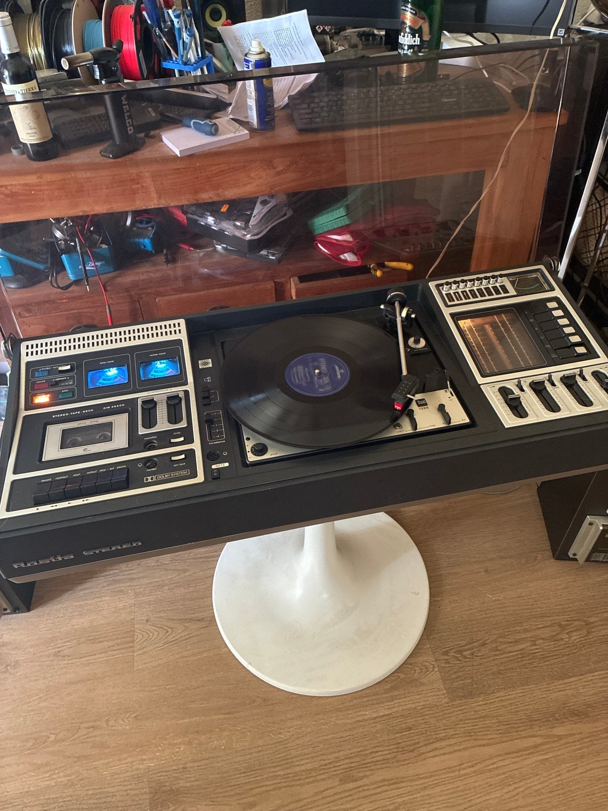 Vintage Rosita Stereo meubel met platenspeler en speakers, Audio, Tv en Foto, Stereo-sets, Overige merken, Gebruikt, Cassettedeck