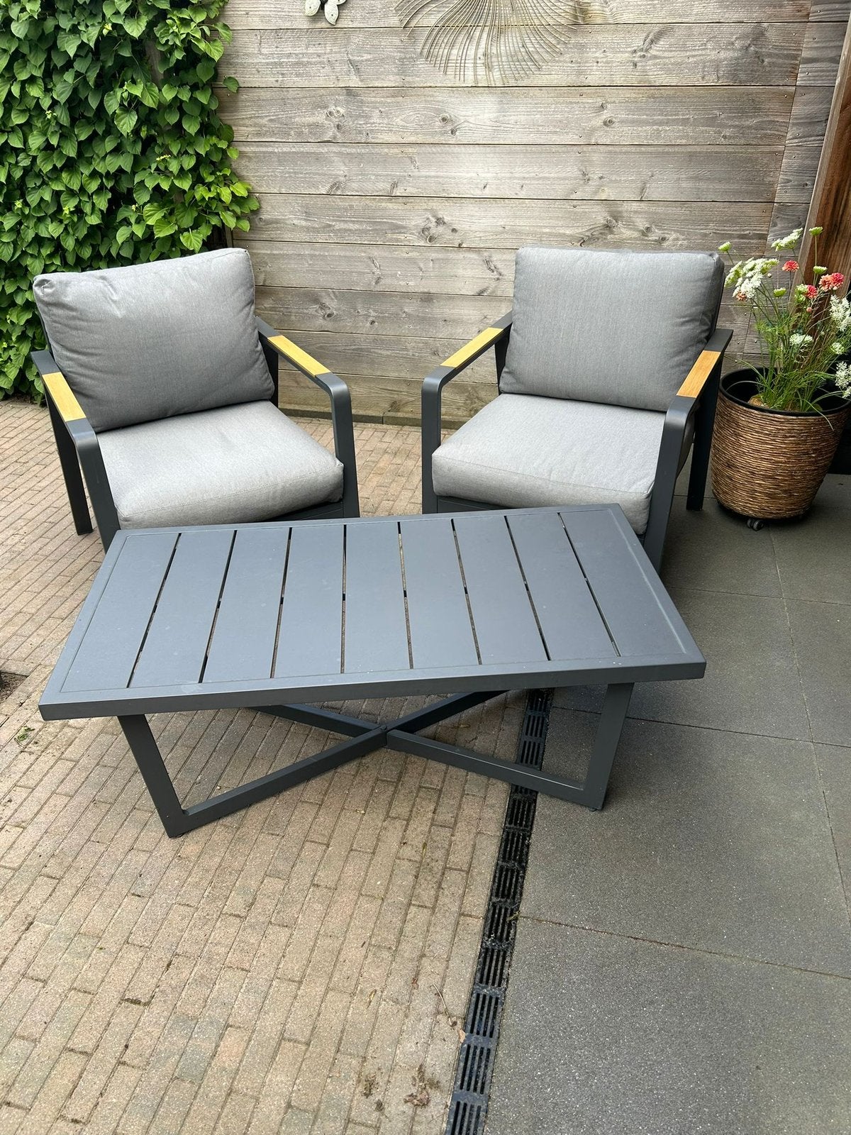Tuinset, Ophalen, Zo goed als nieuw, Aluminium, Stoel