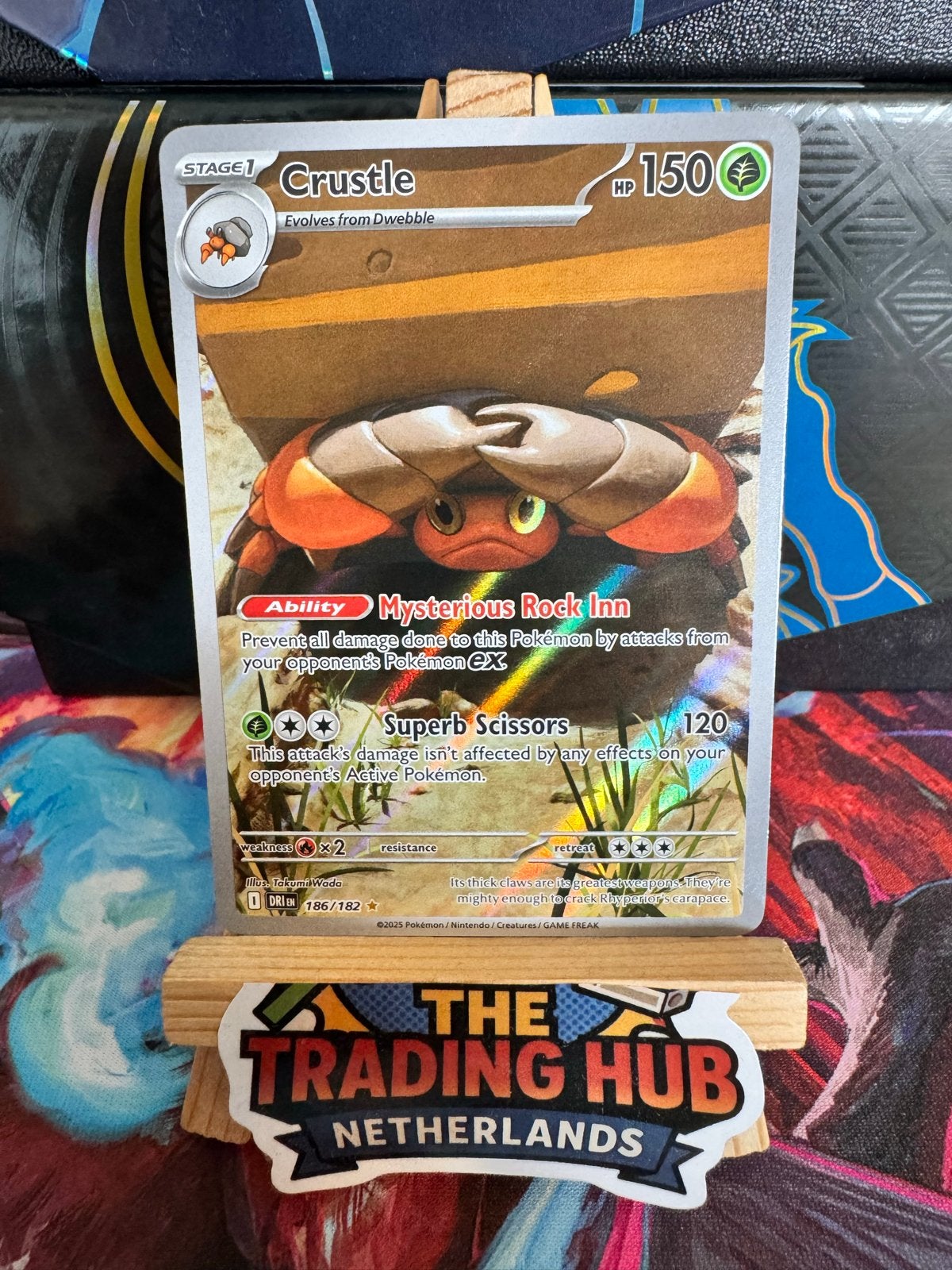 Crustle 186/182 - Pokemon Destined Rivals Illustration Rare, Ophalen of Verzenden, Zo goed als nieuw, Losse kaart