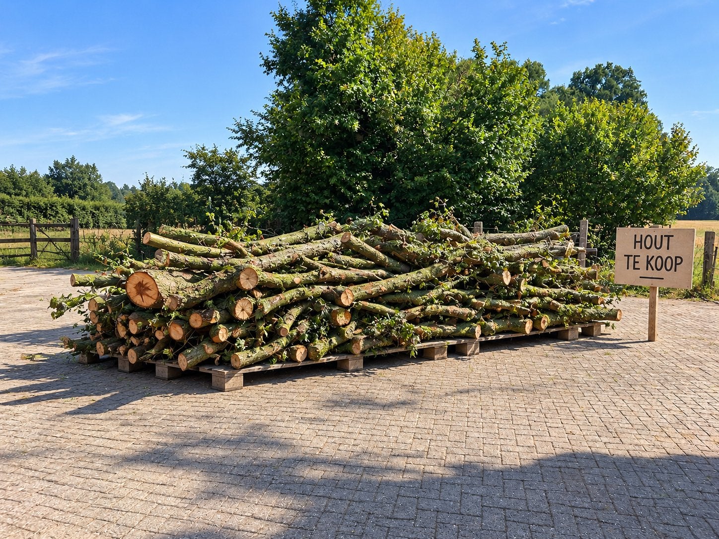 Verse stammen hout te koop - ideaal voor brandhout, 6 m³ of meer, Ophalen of Verzenden, Overige houtsoorten, Stammen