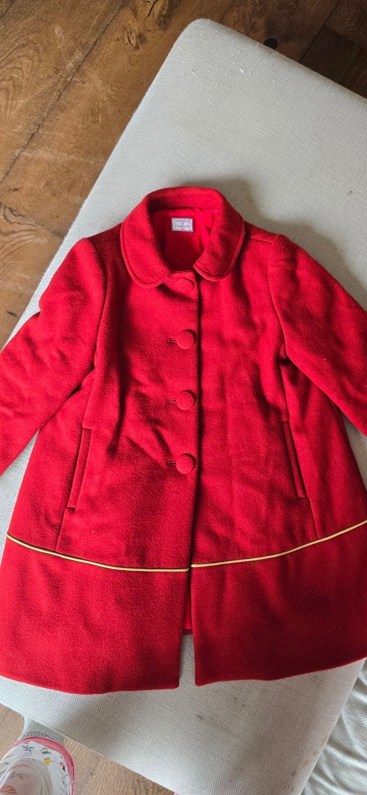 Wollen meisje jas, rood, mt 6, Ophalen of Verzenden, Gebruikt, Meisje